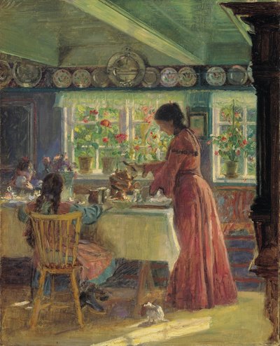 Sirviendo el café de la mañana de Laurits Regner Tuxen